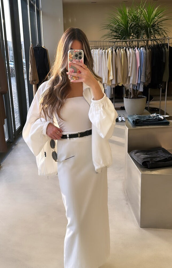Belted Skirt Set w/ Full Zipper Top