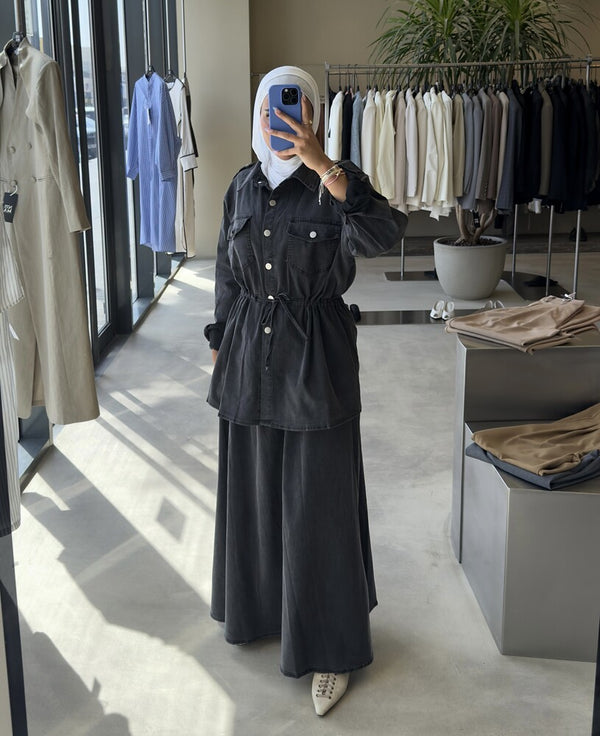 Utility Denim Skirt Set