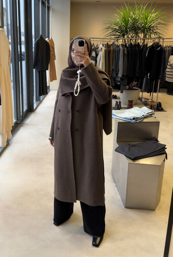 New Scarf Collar 6 Buttons Coat