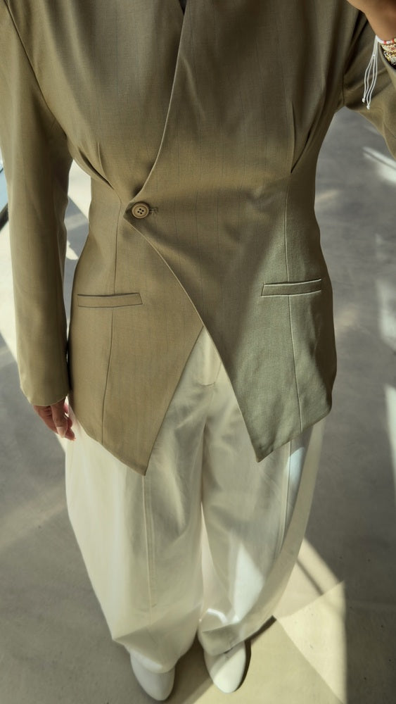 Single-button Asymmetrical Blazer