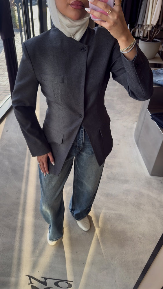 Elegant Front-slit Blazer