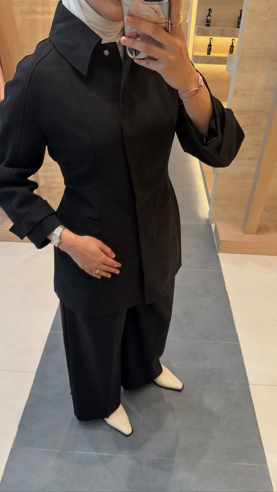 Cocoon Belted Jacket Set