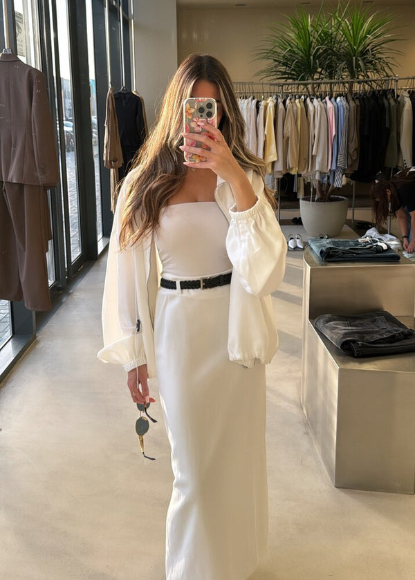 Belted Skirt Set w/ Full Zipper Top