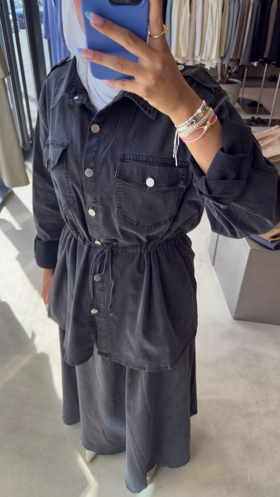 Utility Denim Skirt Set