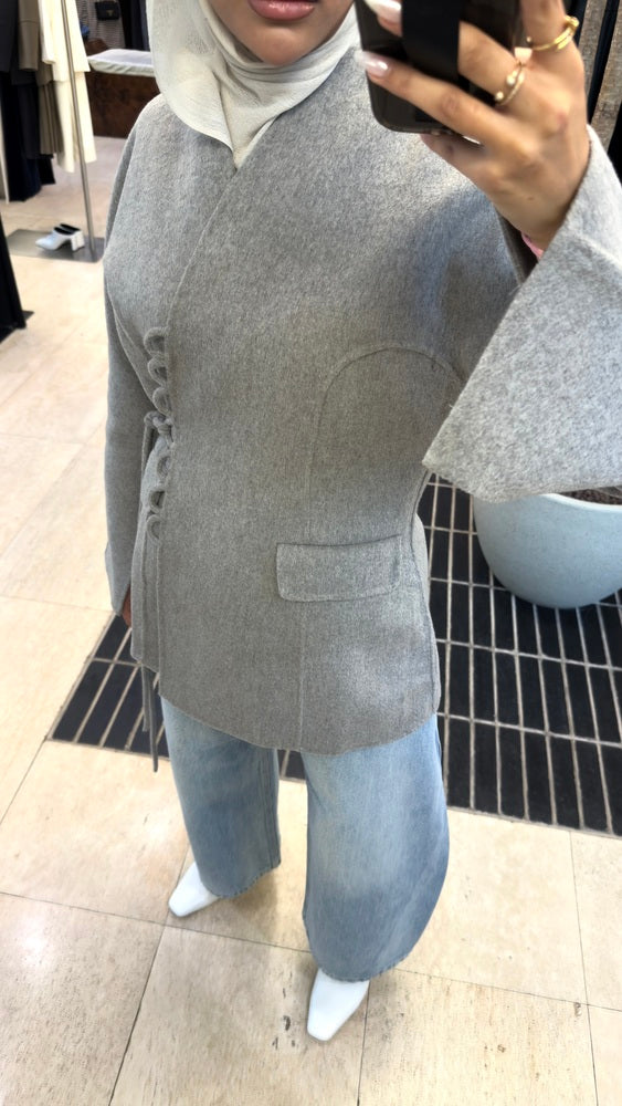 Woolen Belted Loop Blazer