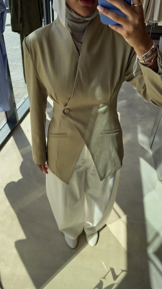 Single-button Asymmetrical Blazer