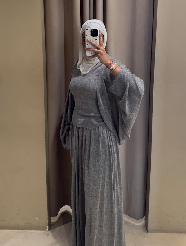 3PC Open Fronted Cardigan Skirt  Set