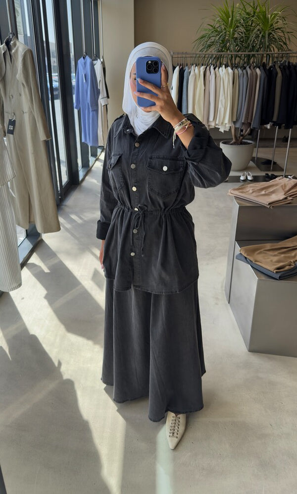 Utility Denim Skirt Set