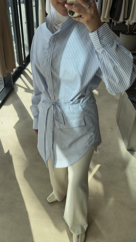 Stripe Shirt + Wrap skirt