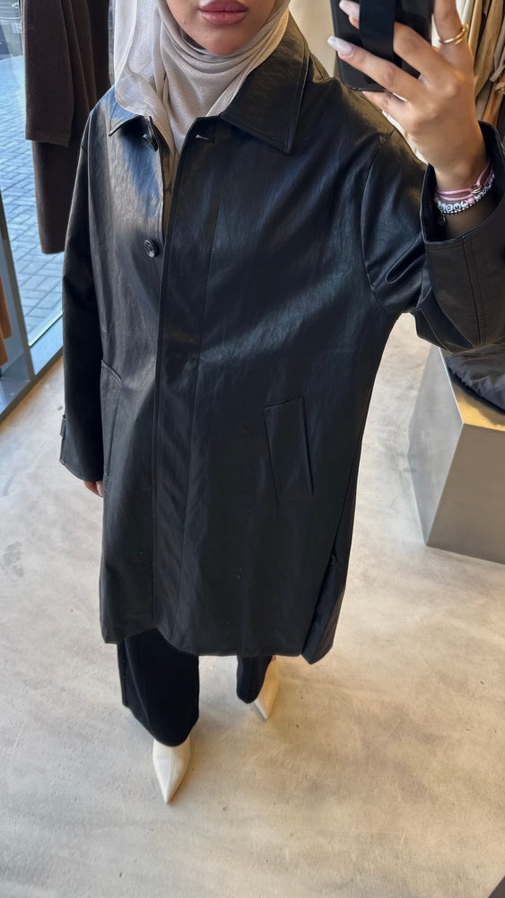 Mid-length Leather Jacket