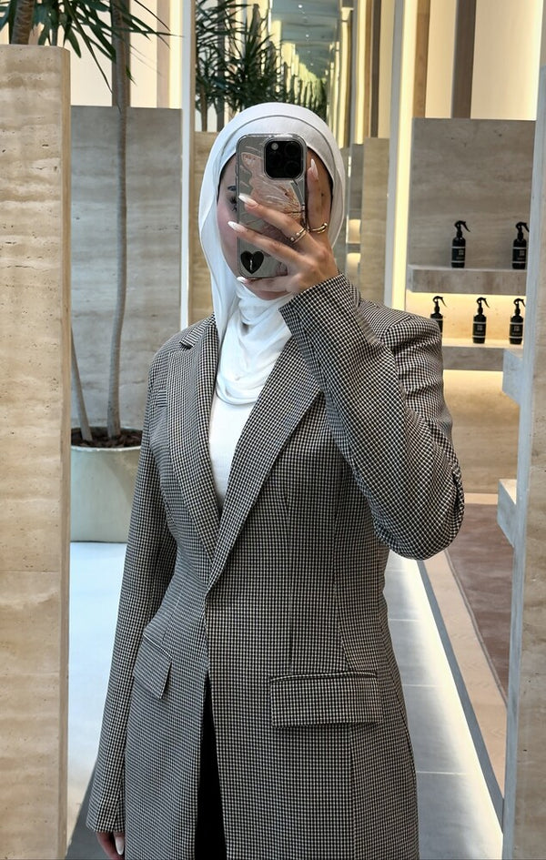 Checkered Long blazer
