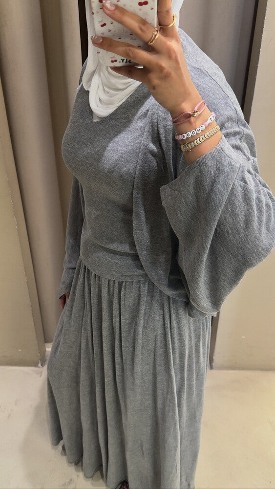 3PC Open Fronted Cardigan Skirt  Set