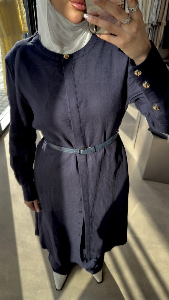 Linen Long Shirt + Pants Set