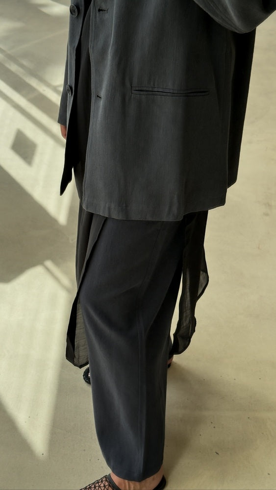 Blazer Sleeveless Long Shirt Set