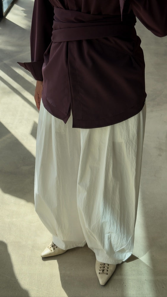 Wrap Cinched Peplum Shirt