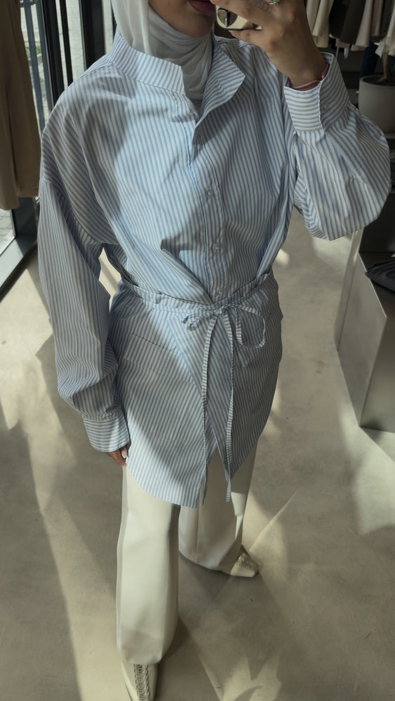 Stripe Shirt + Wrap skirt