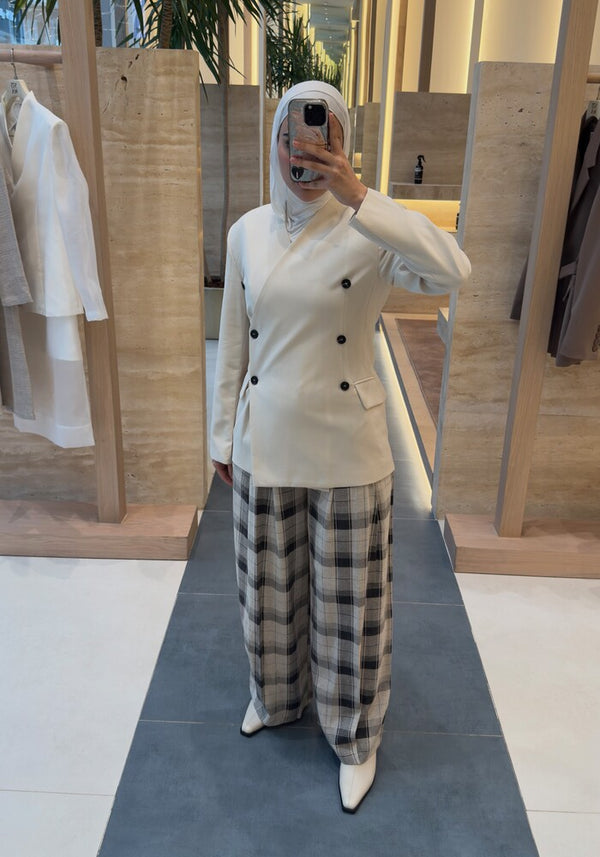 Asymmetrical Wrap Buttoned Blazer