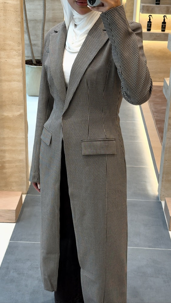 Checkered Long blazer