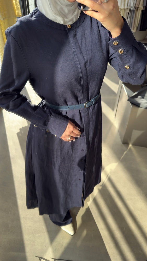 Linen Long Shirt + Pants Set