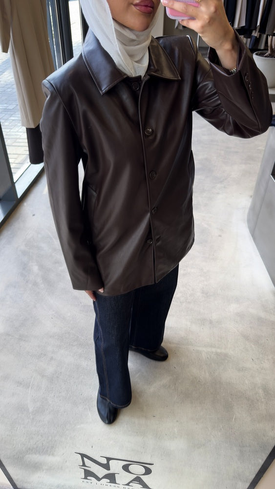 Button-down Leather Jacket