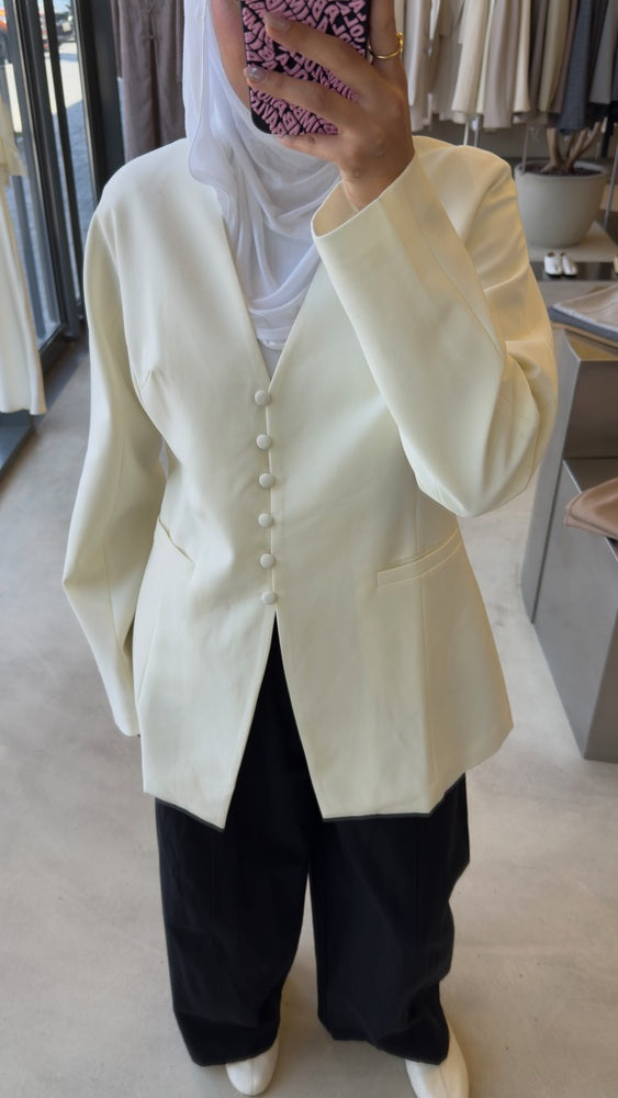 Plunging Neckline Blazer