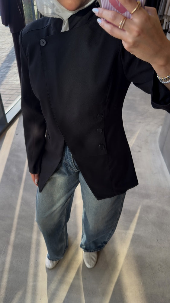 Sleek Mandarin Collar Blazer