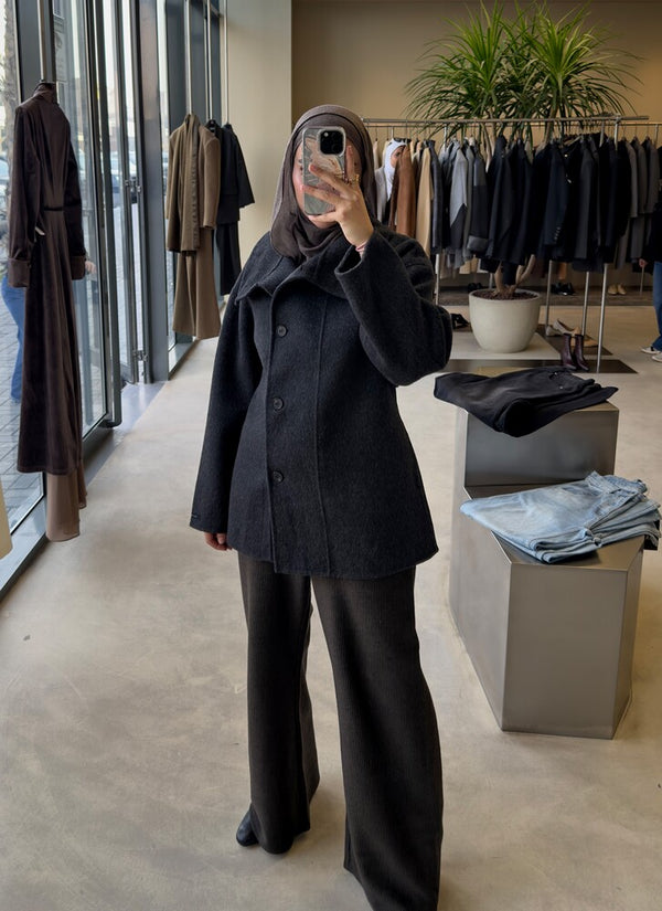 Woolen High Neck Jacket