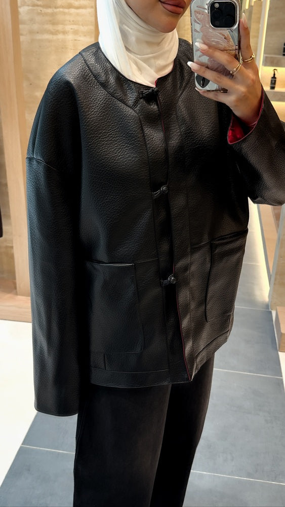 Undercolor Red Leather Jacket