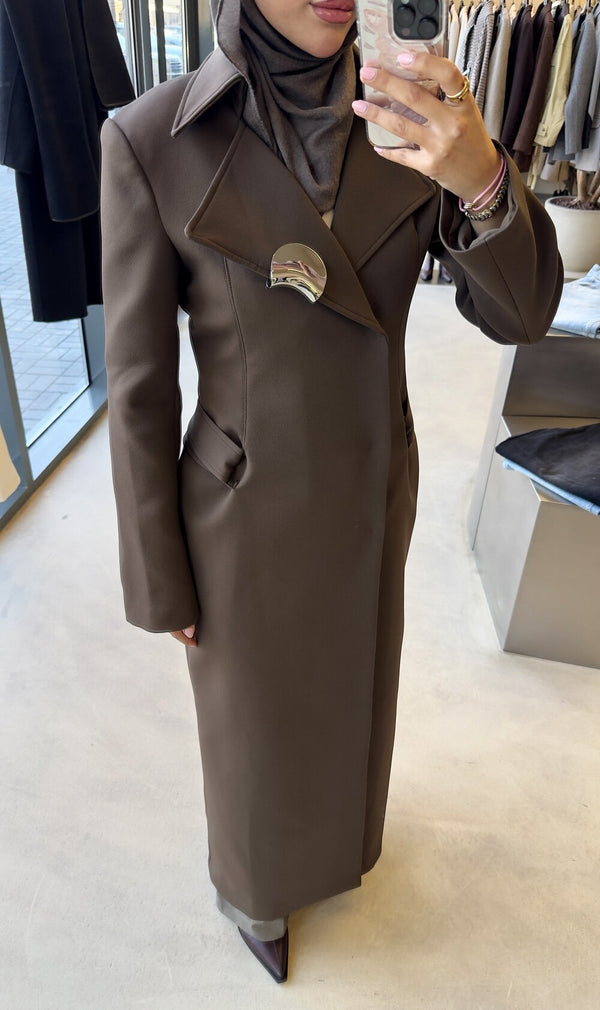Waisted Metal Snap Belted Coat