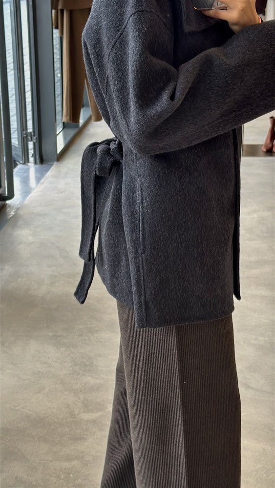 Woolen High Neck Jacket