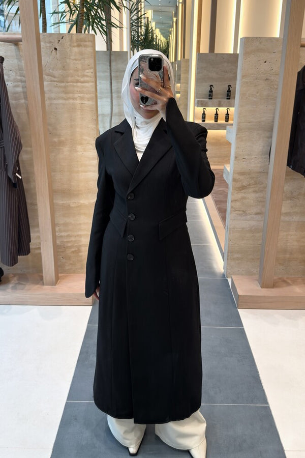 Rounded Cuff Long Blazer