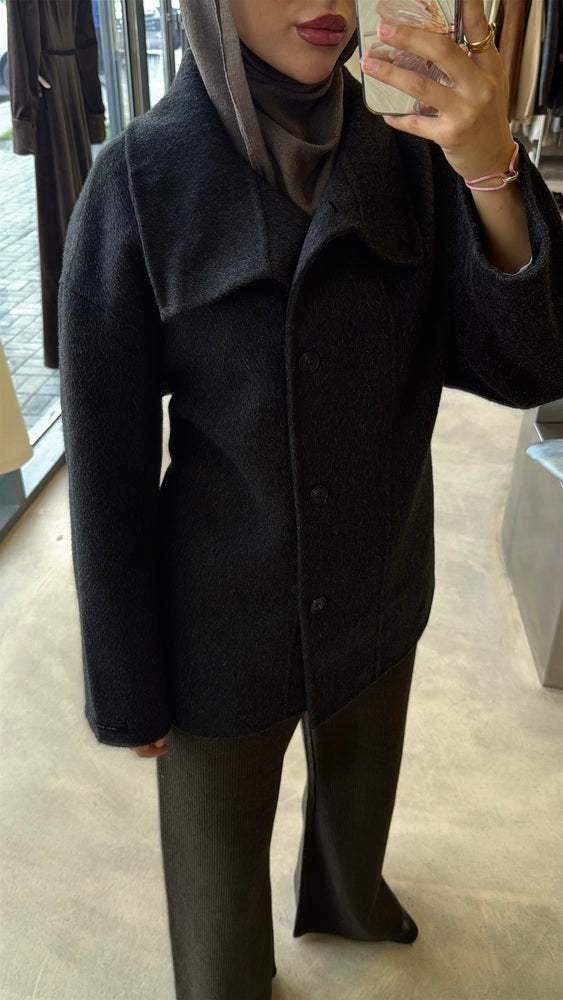 Woolen High Neck Jacket