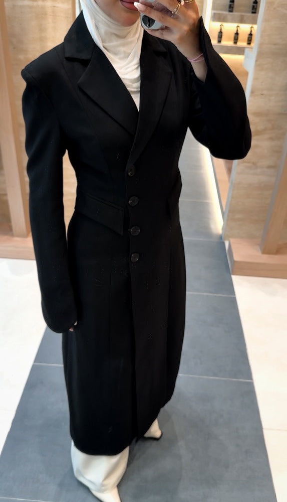 Rounded Cuff Long Blazer