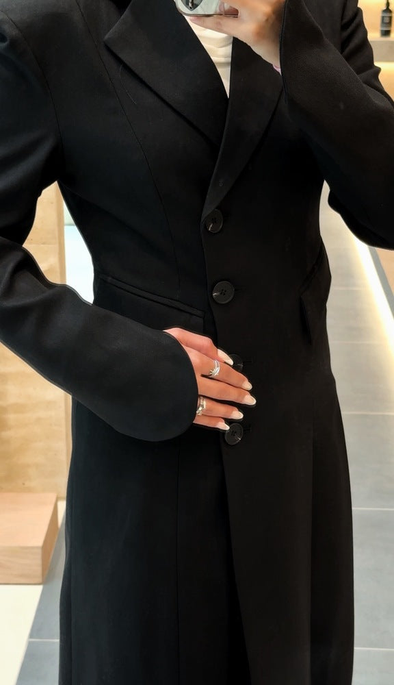 Rounded Cuff Long Blazer