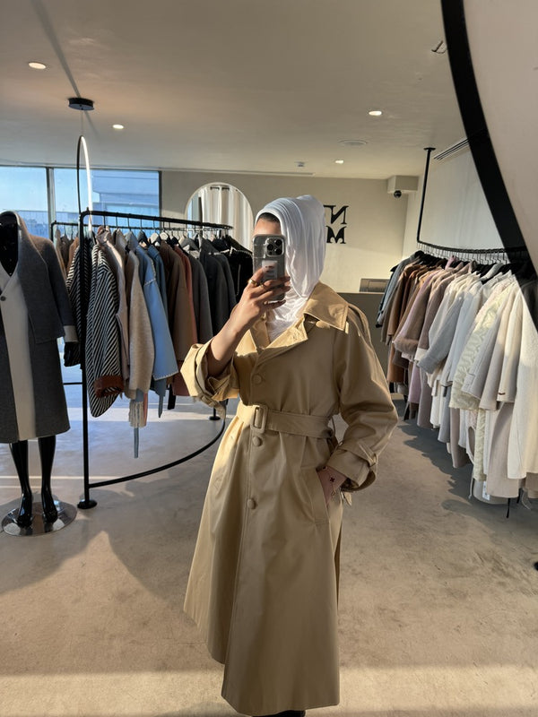 Belt Gathered Waist Simplicity Trench For Women