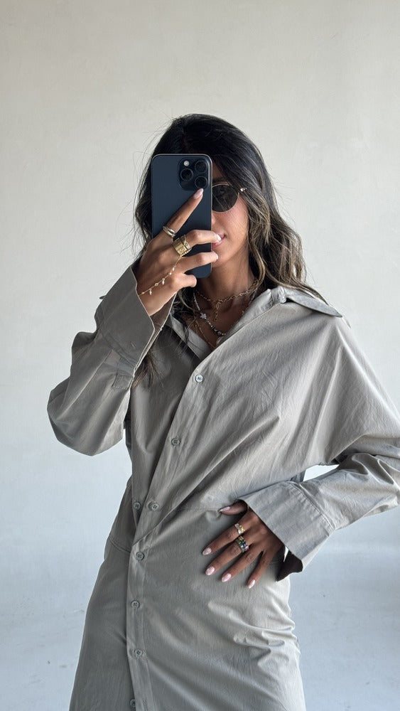 Pleated Design Long Sleeve Shirt بلوزة