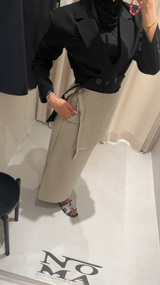 Side Slit Long Elegant Half-body Skirt