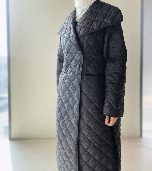 Cotton Padded Coat Rhombic For Women