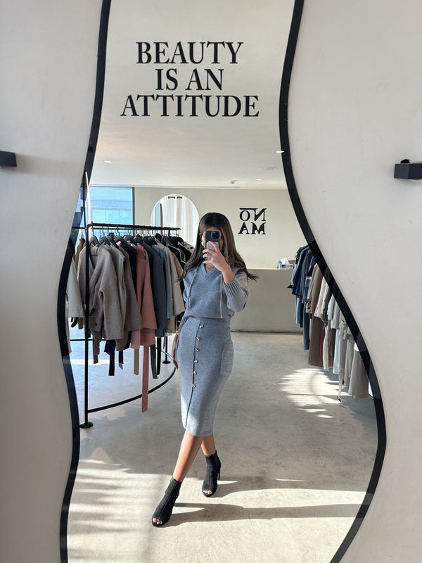 Loose Knitted Sweater Skirt Two Piece Se